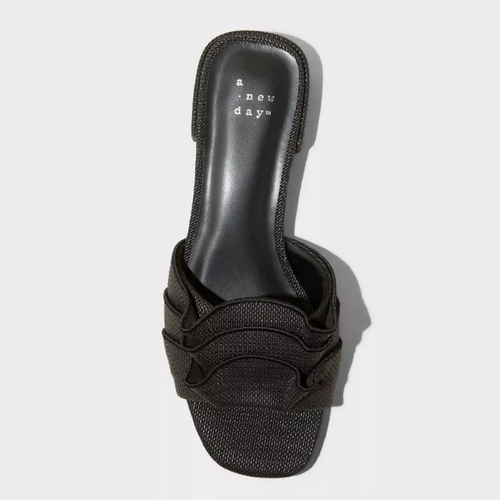 Women's Lyta Raffia Ruffle Sandals with Memory Foam Insole - A New Day - Picture 3 of 5